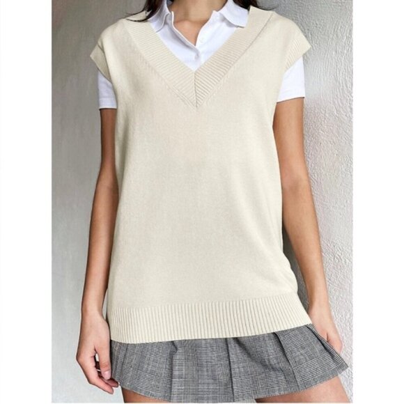 Sunday Best Aritzia Winston Merino Wool Oversized Ribbed Knit Sweater Vest - Picture 9 of 10